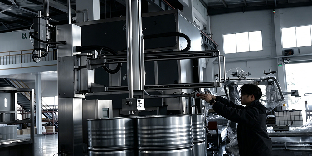 GAF-1500L吨桶液下式灌装机-兼容200L桶操作演示1