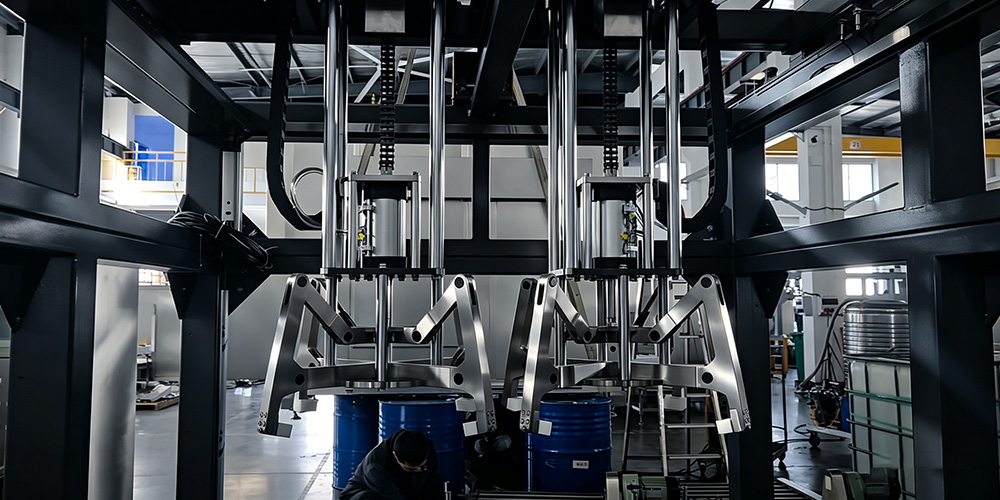 200L双头自动寻口灌装线夹爪细节